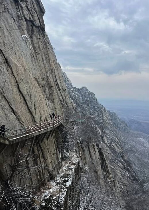 Forest path climbing Mount Song above Shaolin Temple